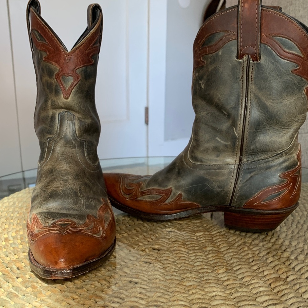Brown and Gray Western Boots